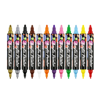 Dual-Tip Acrylic Paint Pen(0.7/3MM+6MM)